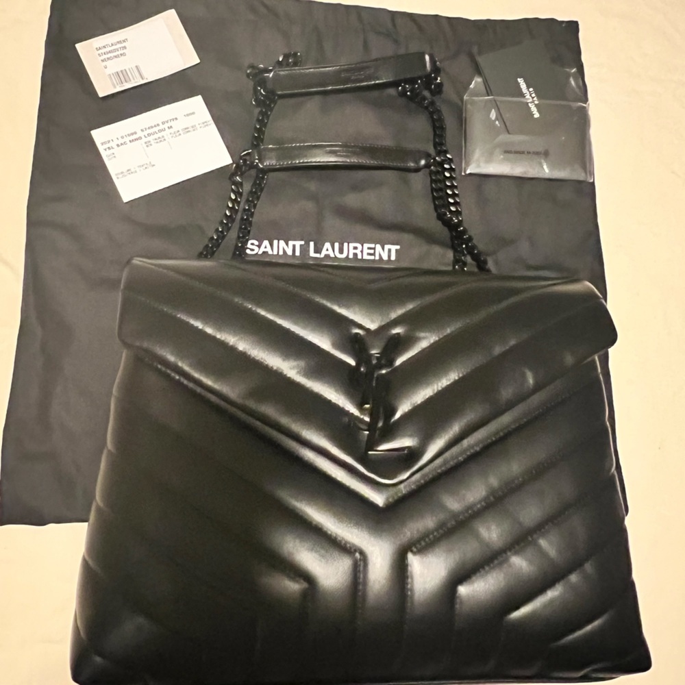 Authentic, New NBW LOULOU MEDIUM CHAIN BAG IN QUILTED "Y" LEATHER